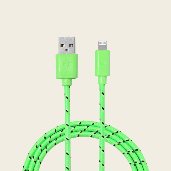 

1pc Neon Green Braided Line iPhone Data Cable