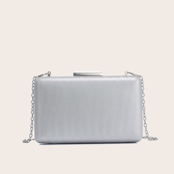 

Minimalist Clip Top Box Bag, Silver