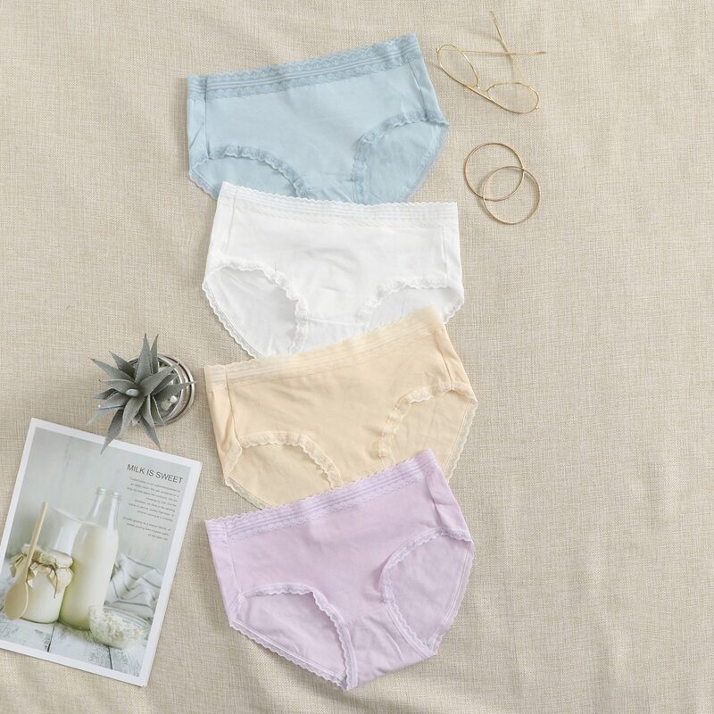 

4pack Lace Trim Panty Set, Multicolor
