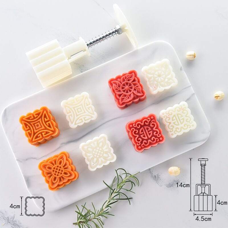 

5pcs Moon Cake Mould Set, White