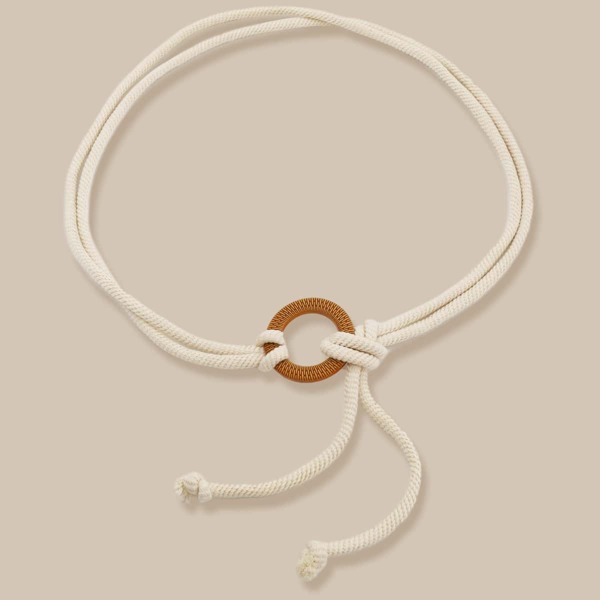 

Ring Decor Rope Belt, Beige