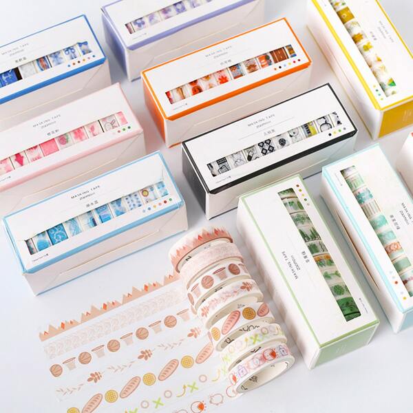 

10rolls Mixed Pattern Random Decorative Tape, Multicolor