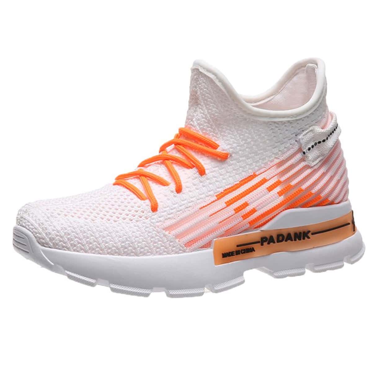 

Knit Lace-up Chunky Sneakers, White
