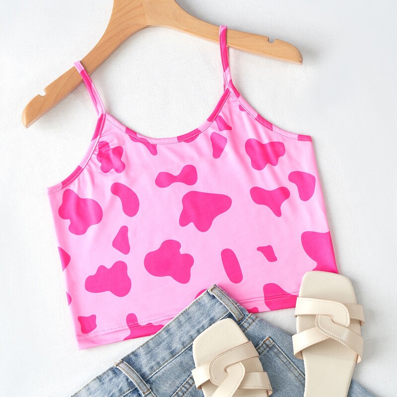 

Cow Print Cami, Pink