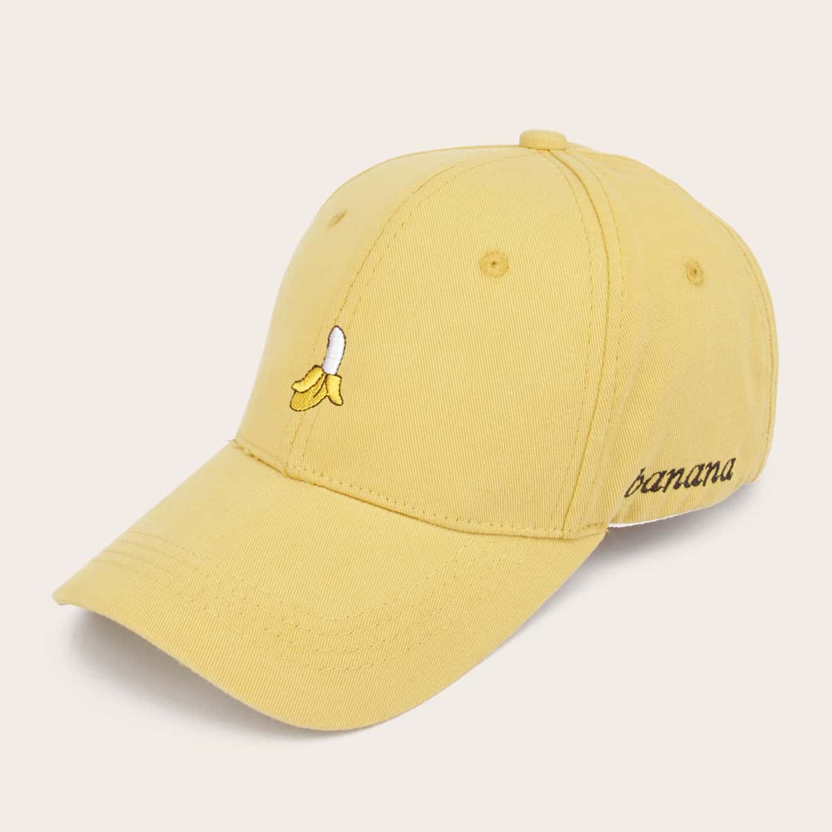 

Guys Banana Embroidery Baseball Cap, Mustard yellow