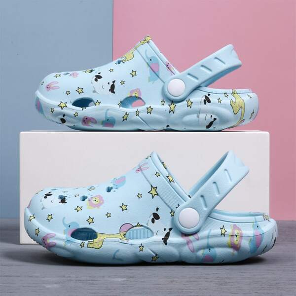 

Toddler Boys Cartoon Graphic Hollow Out Slingback Sandals, Baby blue
