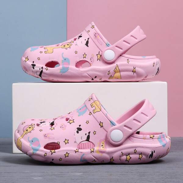

Toddler Girls Cartoon Graphic Hollow Out Slingback Sandals, Pink