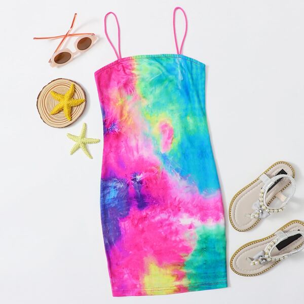 

Girls Tie Dye Bodycon Dress, Multicolor