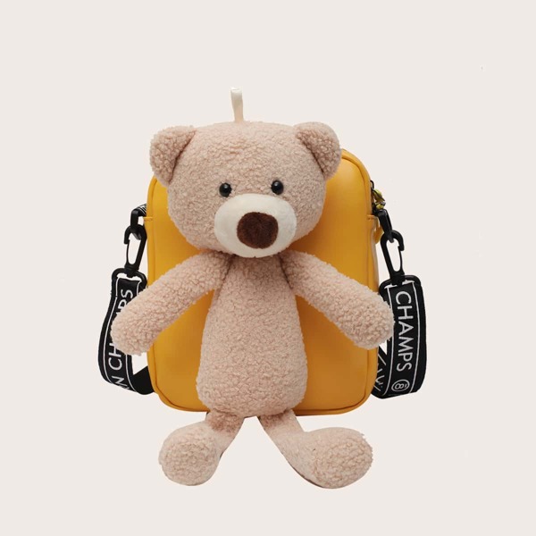 

Cartoon Bear Decor Crossbody Bag, Yellow
