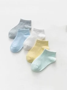 5雙嬰兒素色短襪 - 彩色 - 查看 1