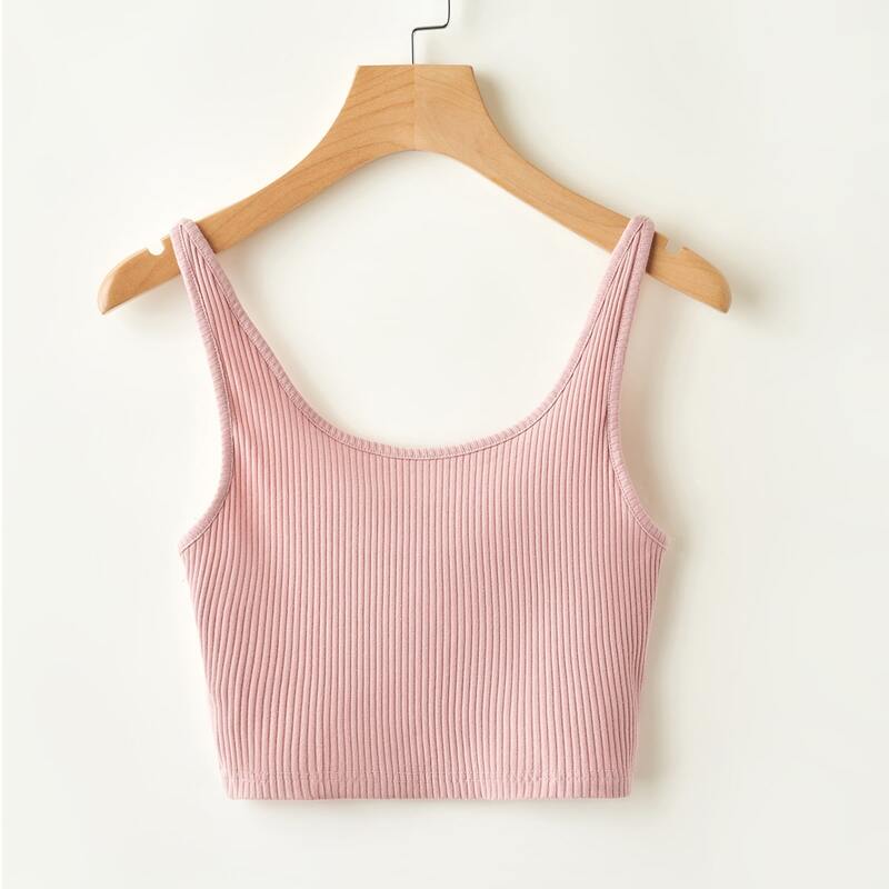 

Solid Ribbed Cami, Baby pink