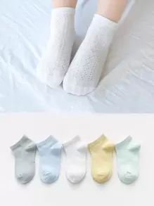 5雙嬰兒素色短襪 - 彩色 - 查看 2