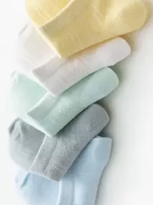 5雙嬰兒素色短襪 - 彩色 - 查看 4