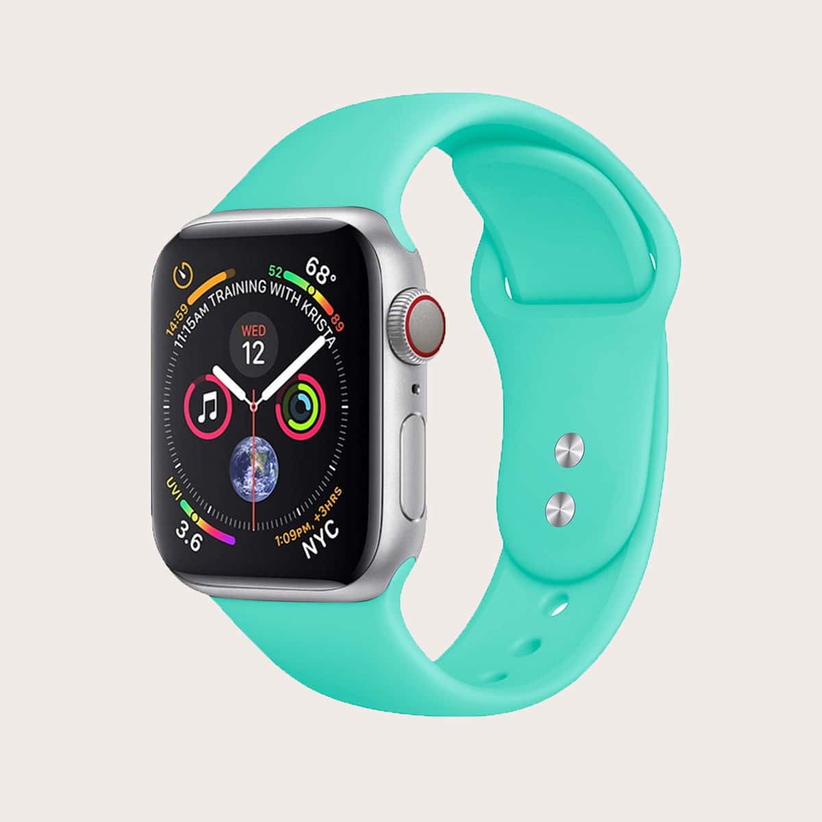 

1pc Solid Silicone iWatch Band, Green
