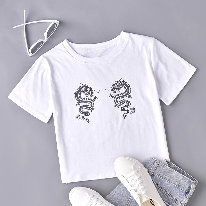

Dragon Graphic Tee, White