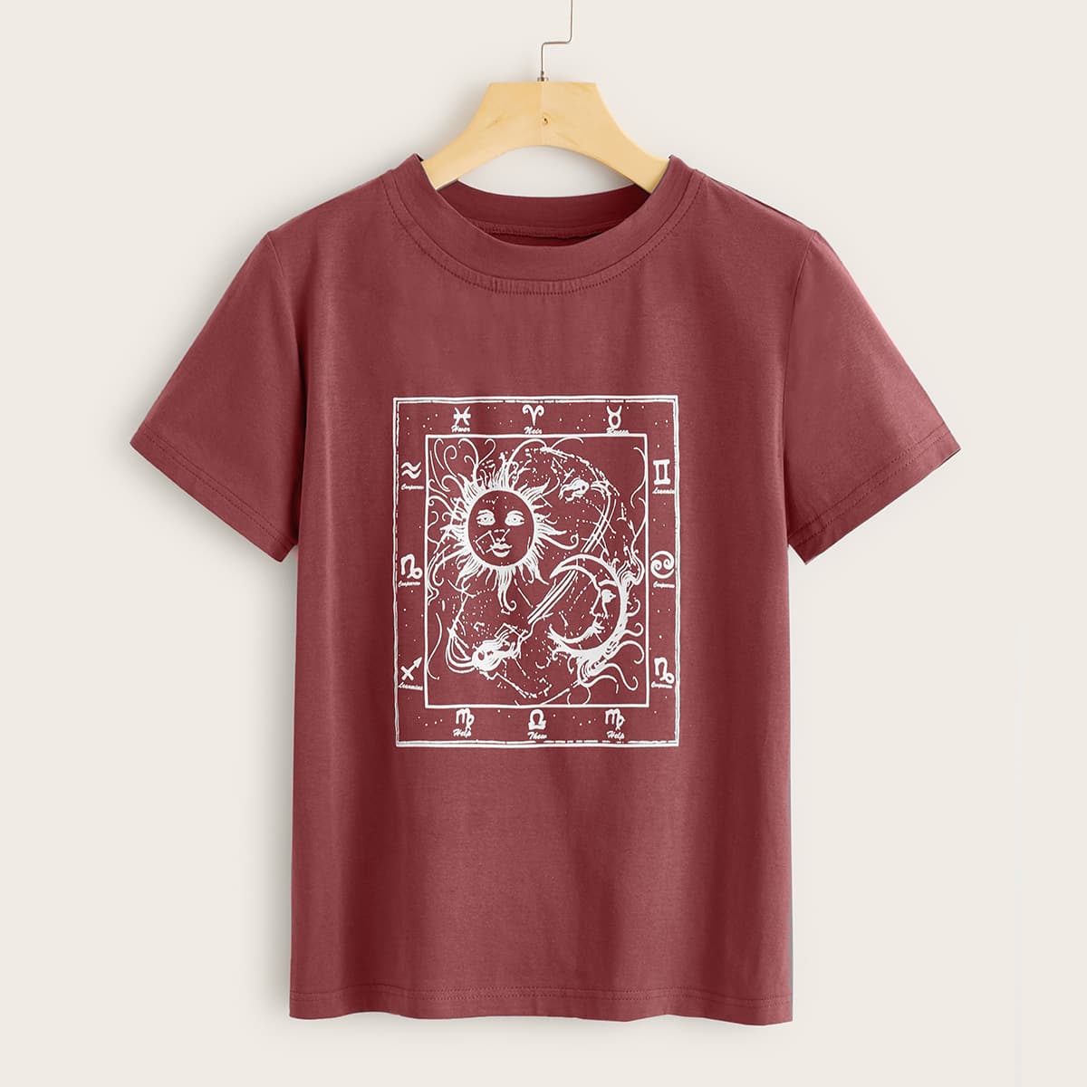 

Sun & Moon Graphic Tee, Redwood