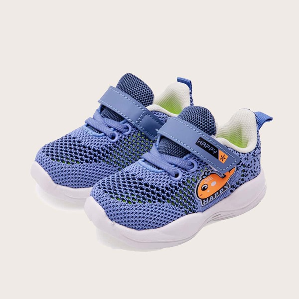 

Toddler Girls Cartoon Whale Patch Breathable Sneakers, Blue