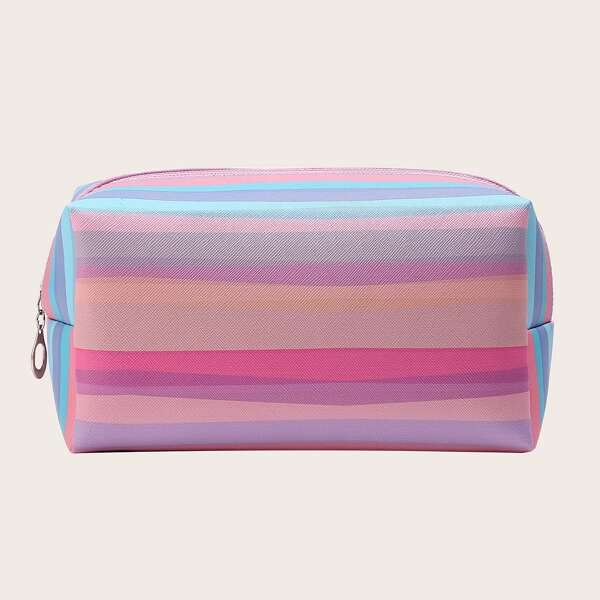 

1pc Colorblock Makeup Bag, Multicolor