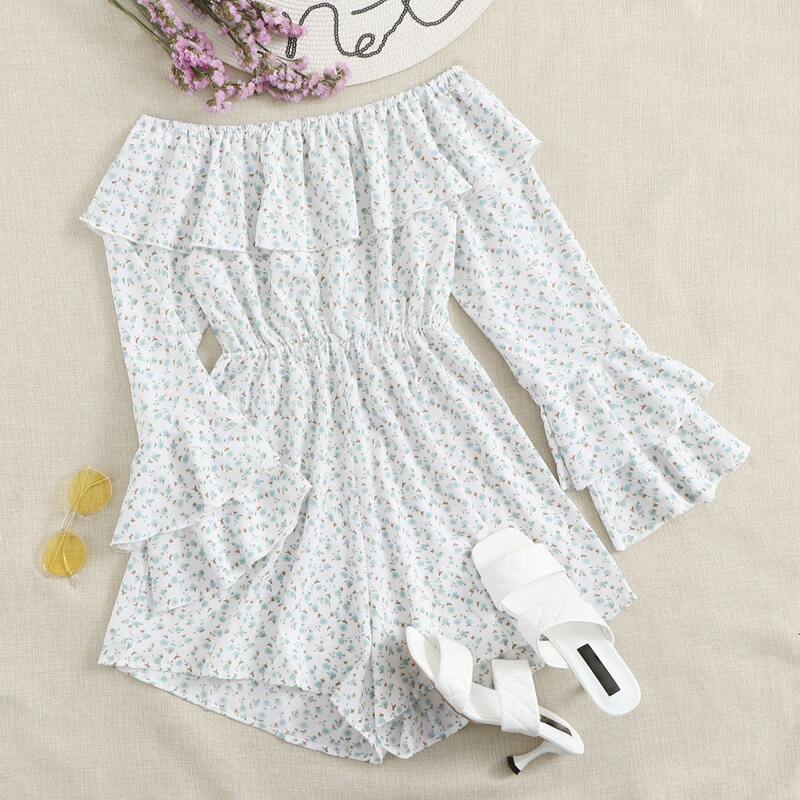 

Ditsy Floral Ruffle Romper, Multicolor