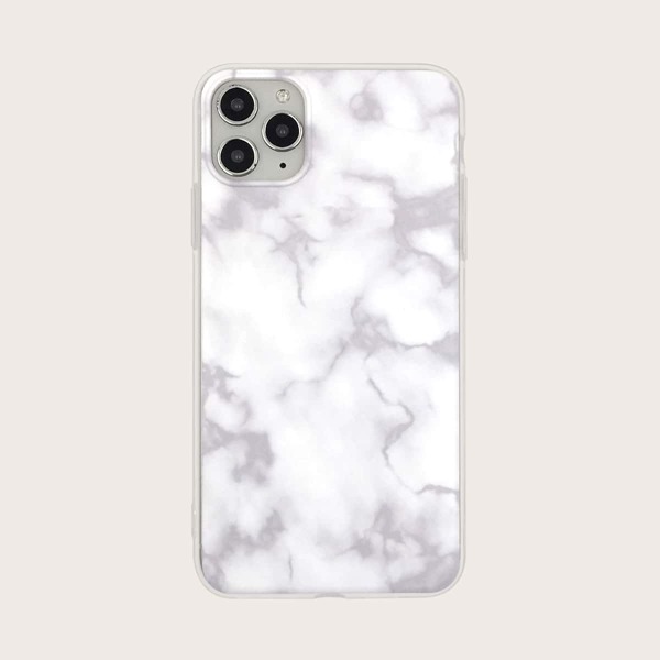 

1шт чехол для iPhone с мраморным принтом, Белый