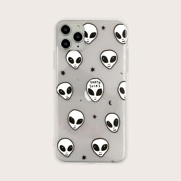 

1pc Alien Print Clear iPhone Case