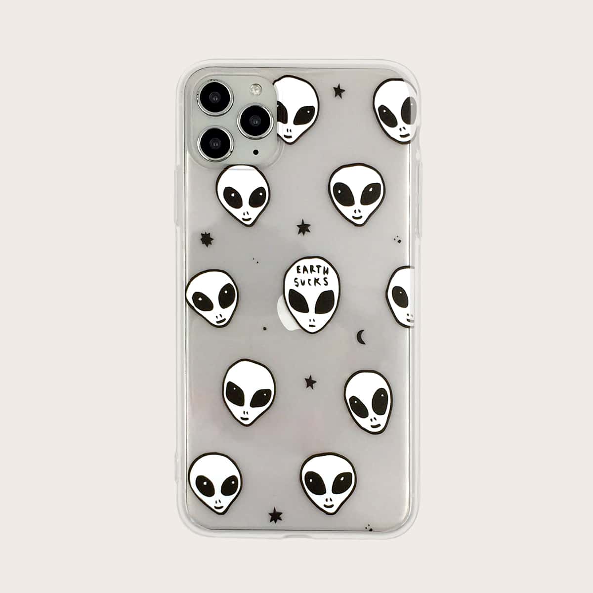 

1pc Alien Print Clear iPhone Case