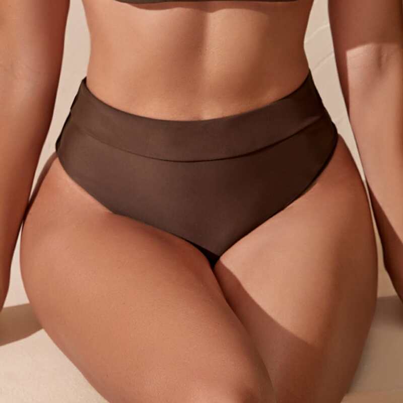 

High Waisted Bikini Panty, Coffee brown