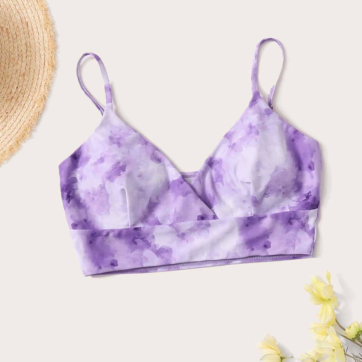 

Tie Dye Bikini Top, Lilac purple
