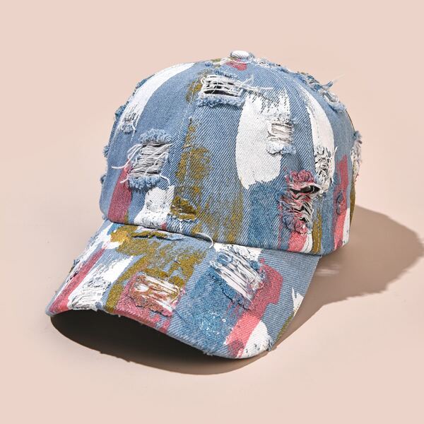 

Ripped Design Baseball Cap, Multicolor