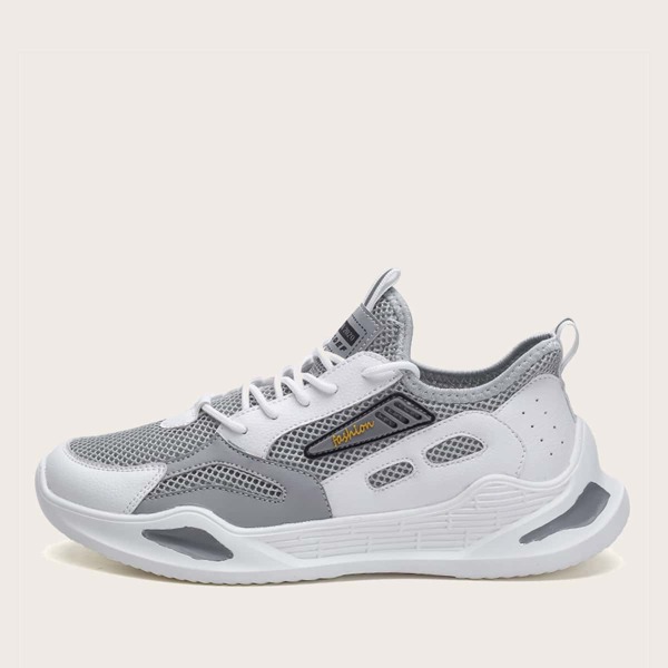 

Men Lace-up Front Mesh Sneakers, Grey