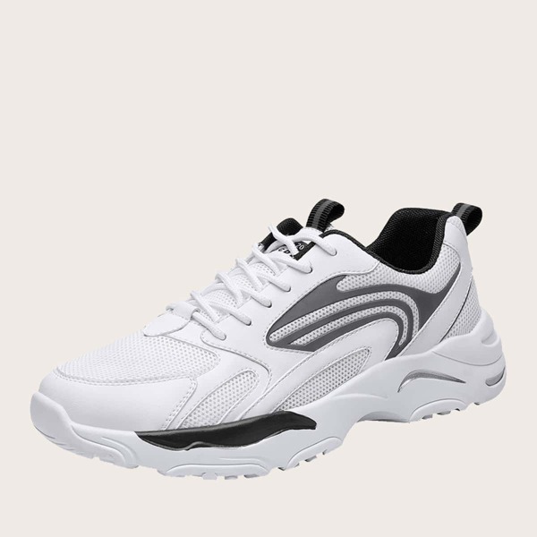 

Men Lace-up Front Wide Fit Sneakers, White