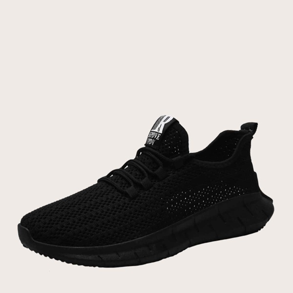 

Men Lace-up Front Low Top Sneakers, Black