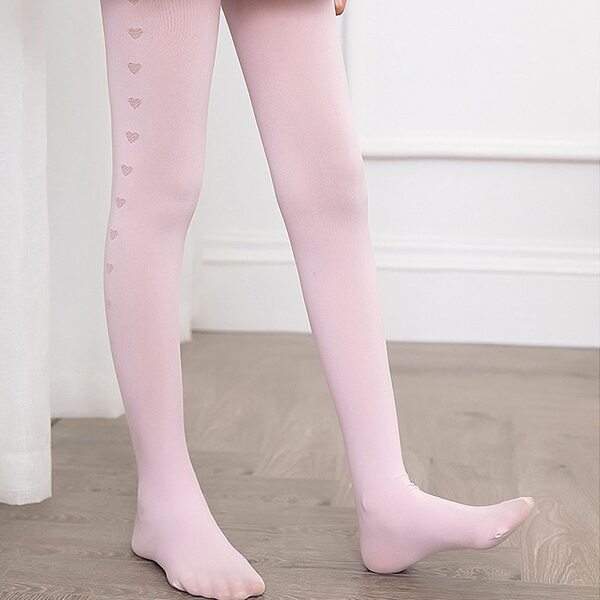 

Toddler Girls Heart Pattern Mesh Tight, Pink