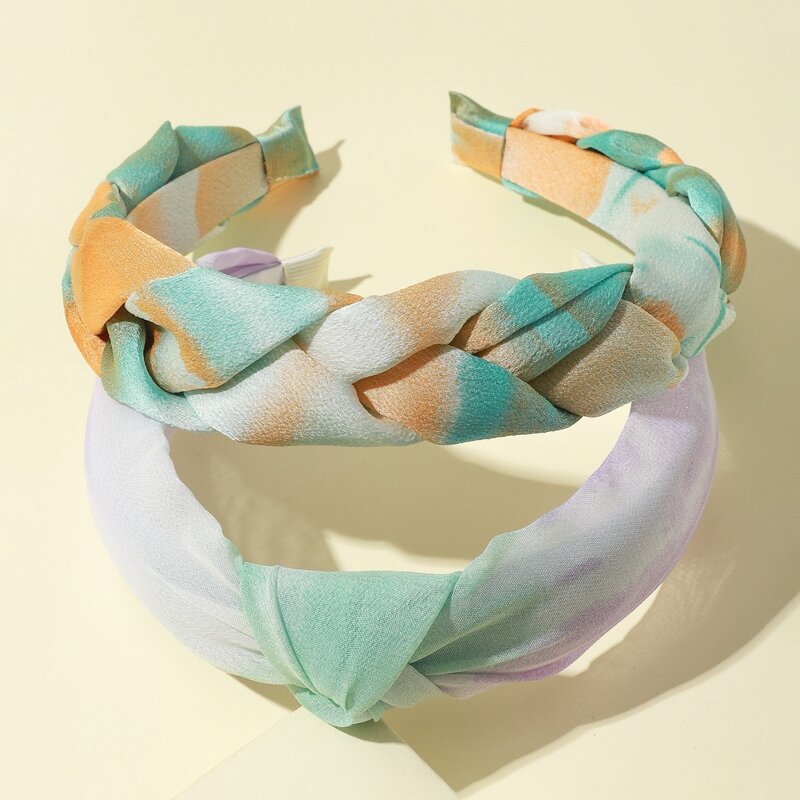 

2pcs Tie Dye Hair Hoop, Multicolor