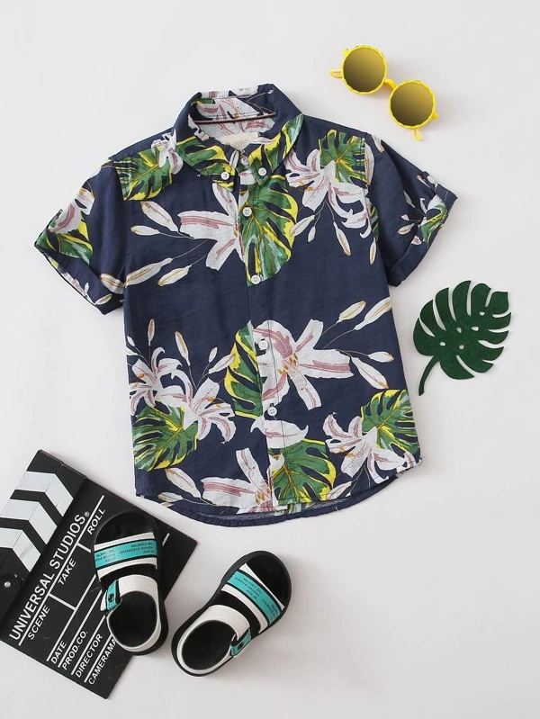 Camisa con estampado tropical | Mode de Mujer | SHEIN España Camisa con estampado tropical de flamenco | Mode de Mujer