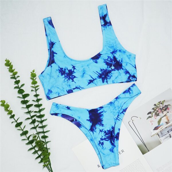 

Tie Dye Cheeky Bikini Swimsuit, Blue