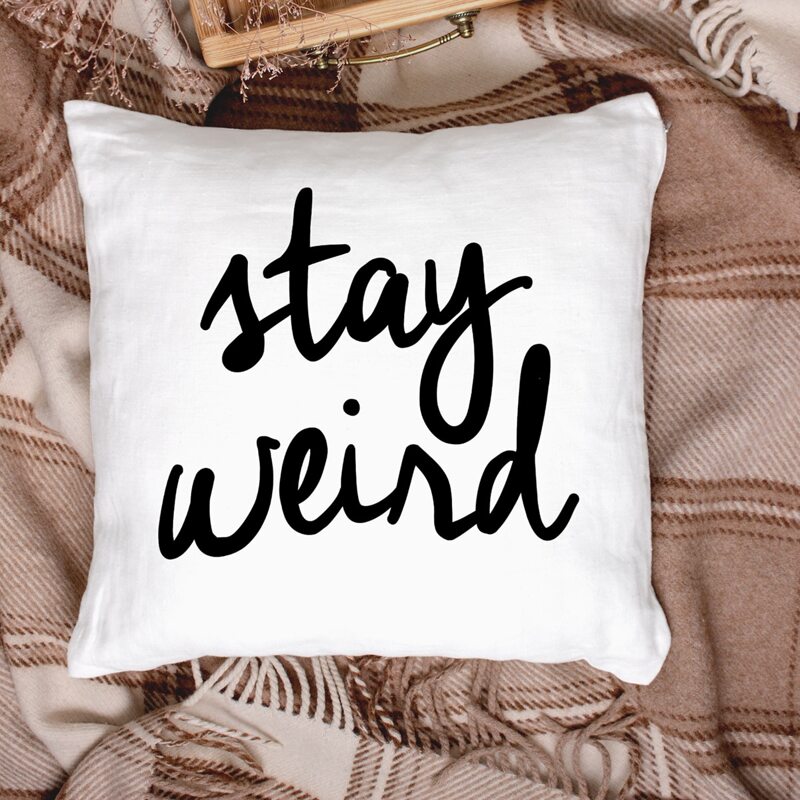 

Letter Graphic Cushion Cover Without Filler, Black and white