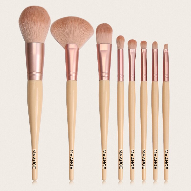 

8pcs Soft Makeup Brush Set, Orange