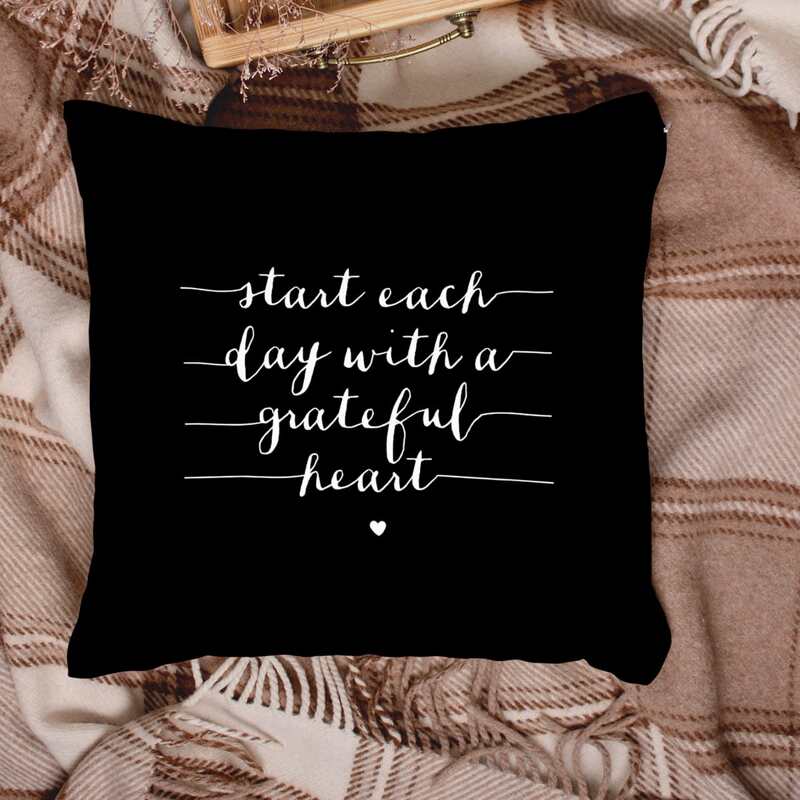 

Slogan Graphic Cushion Cover Without Filler, Black and white