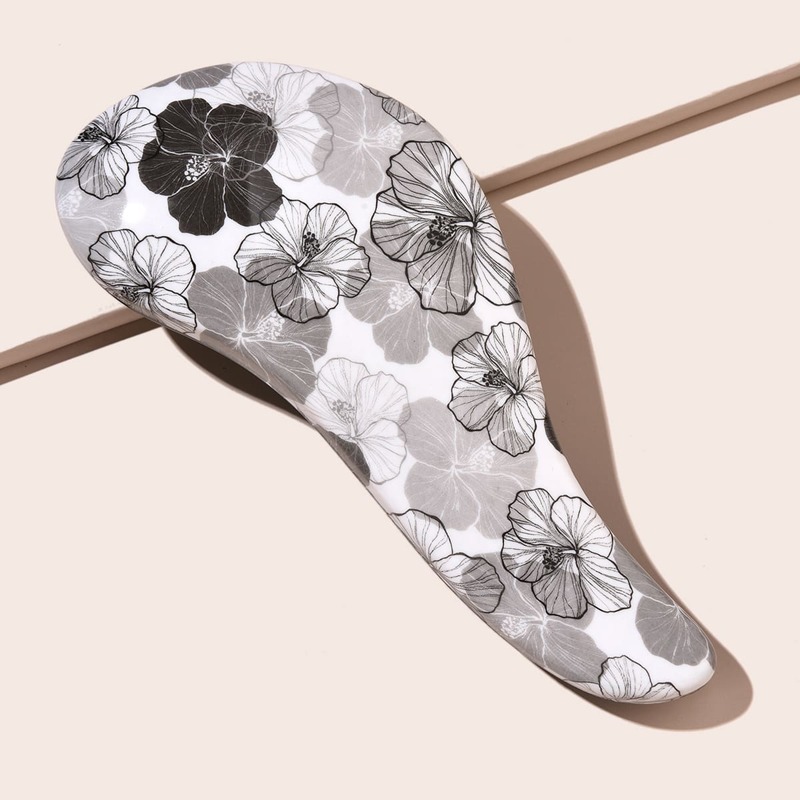 

1pc Flower Print Hair Comb, Multicolor