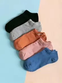 5pairs Solid Socks - Multicolor - View 1