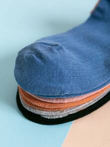 5pairs Solid Socks - Multicolor - View 5