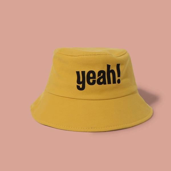 

Letter Graphic Bucket Hat, Yellow