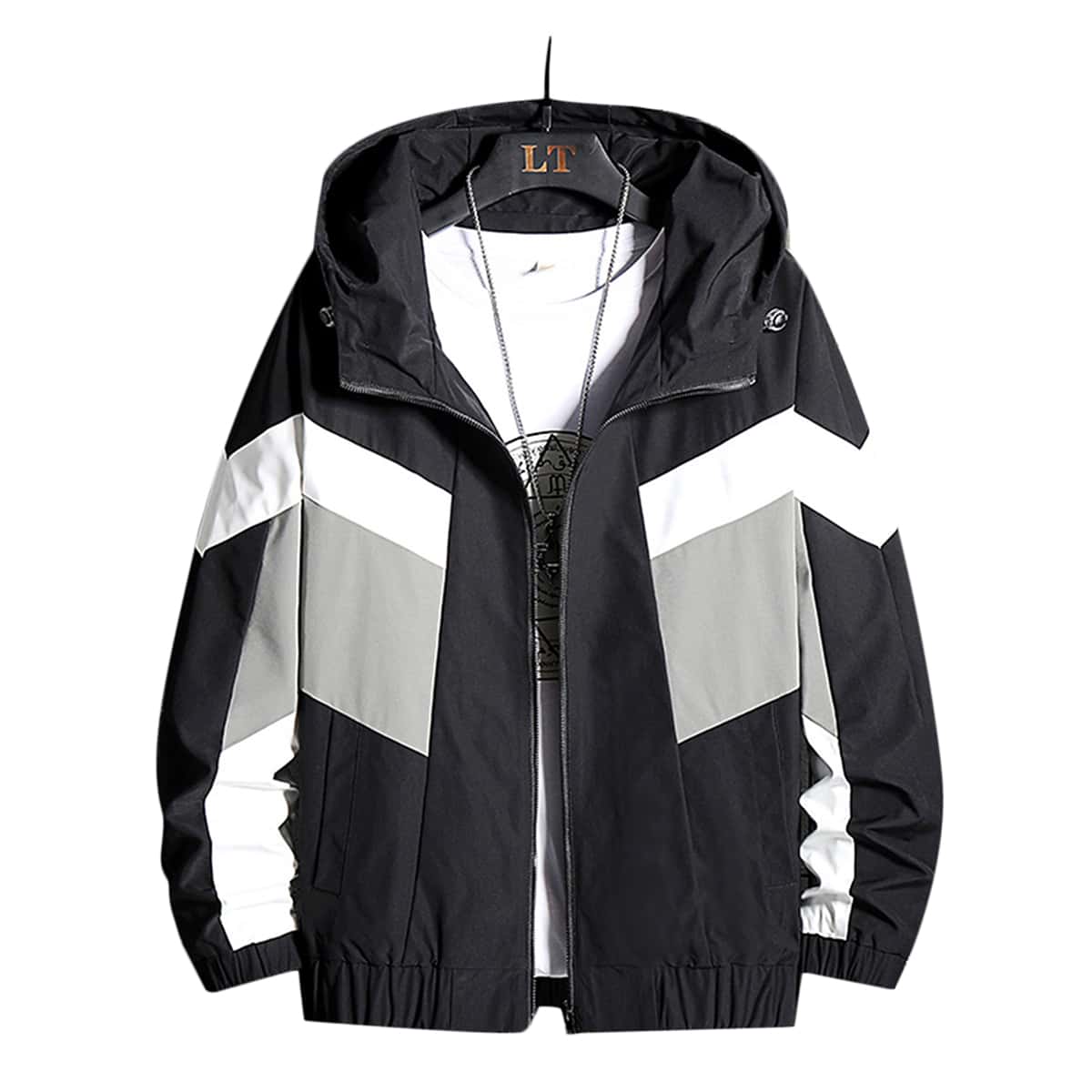 

Guys Colorblock Hooded Jacket, Multicolor