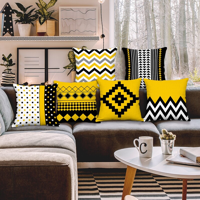 

1pc Geometric Pattern Cushion Cover Without Filler, Multicolor