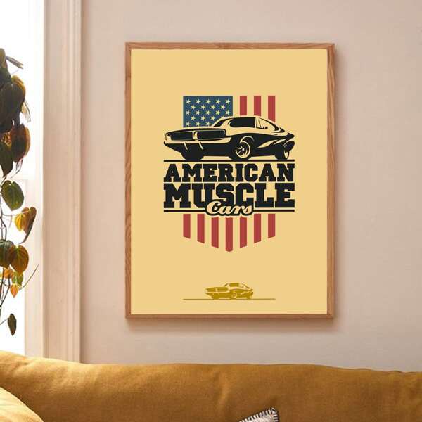 

Flag Print Wall Painting Without Frame, Multicolor