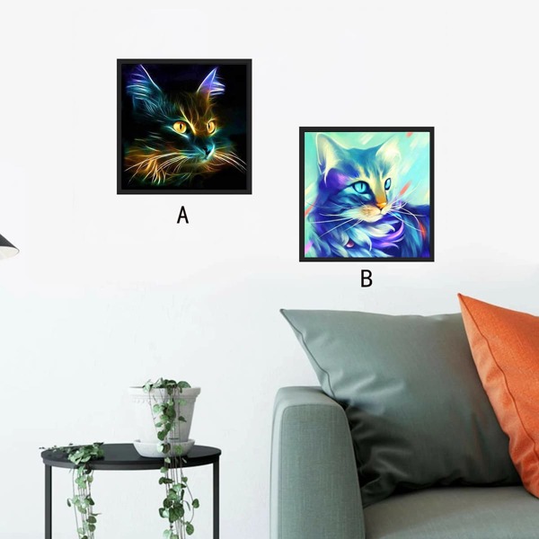 

1pc Cat Print Diamond Painting, Multicolor