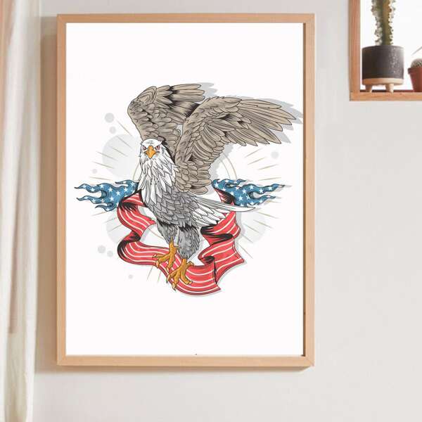 

Eagle Print Wall Painting Without Frame, Multicolor