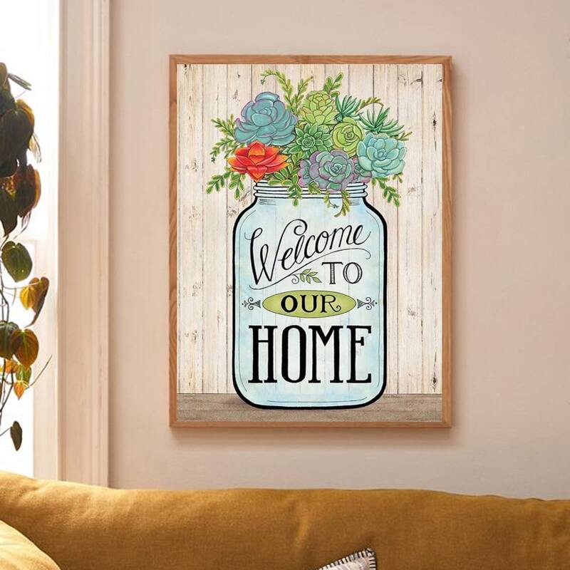

Flower Print Wall Painting Without Frame, Multicolor