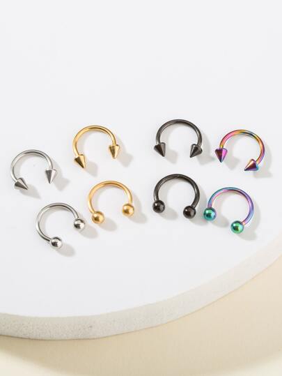 خاتم أنف فولاذ غير قابل للصدأ كرة دائري 8 قطع